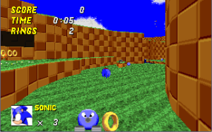 Sonic blasts ahead with his "Thok" ability